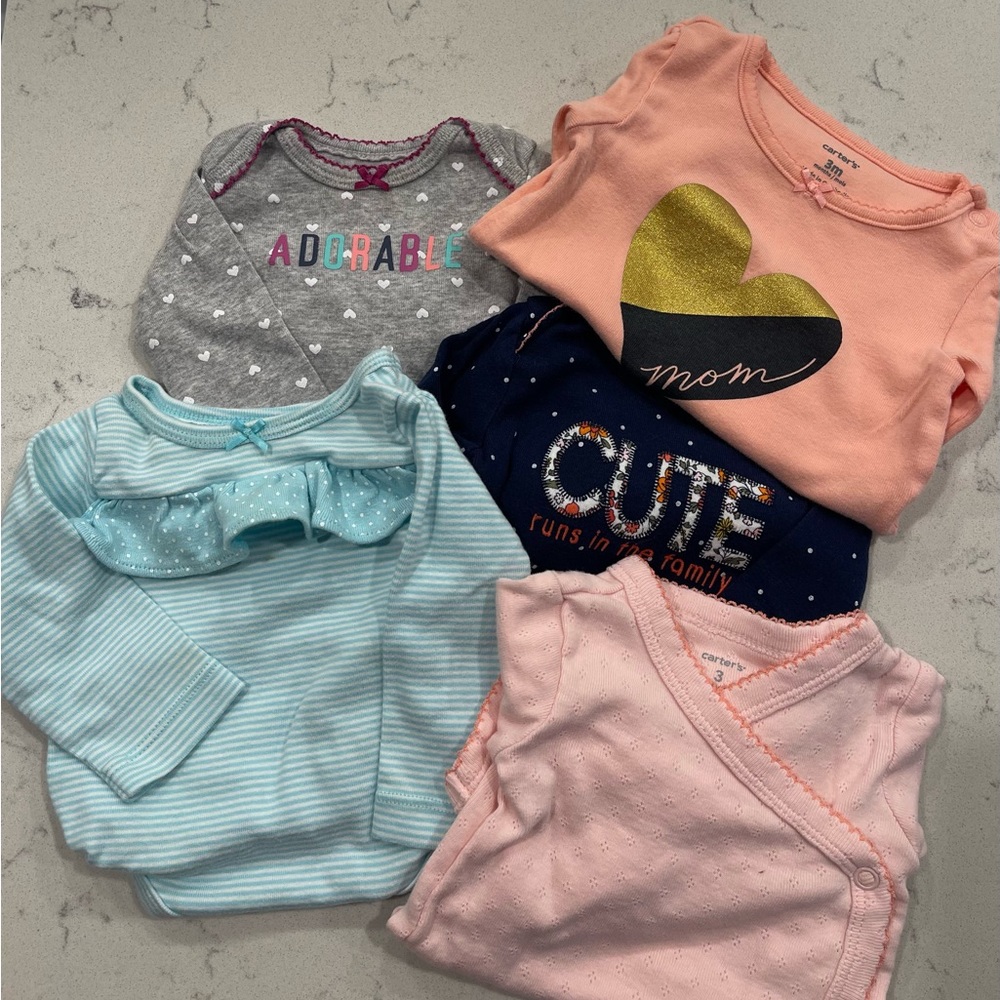 Carter’s Long sleeves Onesies 0-3M - Picture 2 of 16